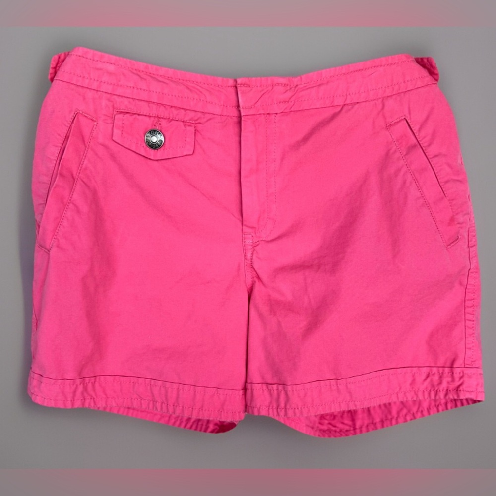 Tommy Hilfiger Womens Chino High-Rise 5" Classic Pink Shorts Stretch Pockets 14